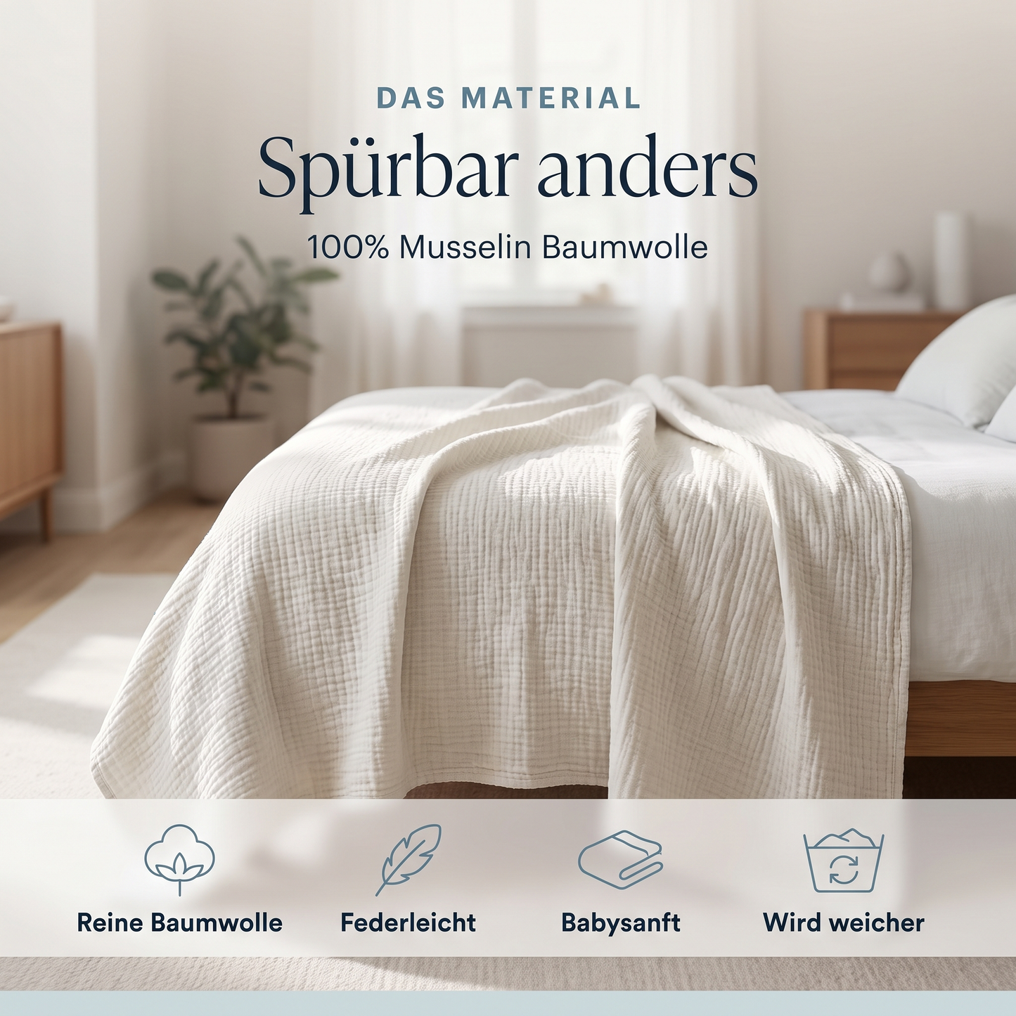 Naturnord Musselin Decke™